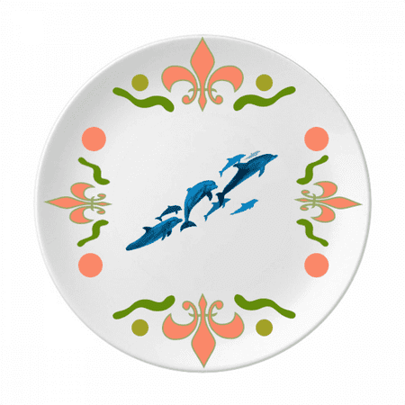 

Dolphin Big Small Art Deco Fashion Flower Ceramics Plate Tableware Dinner Dish