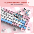 thumbnail image 4 of ZIYOULANG T8 60% Gaming Keyboard, 68 Keys Compact Mini Wired Mechanical Keyboard with 18 Chroma RGB Backlit, Blue Switch, USB C Coiled Keyboard Cable for PC Laptop Mac PS4 XBOX -Pink Mixed, 4 of 8