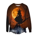thumbnail image 4 of Ailaofu Halloween Sweatshirts For Women Long Sleeve Graphic Crewneck Sweatshirt Pullover Tops Fall Fashion Clothing, 4 of 5