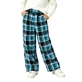 thumbnail image 3 of JOANKDMI Girls Plaid Pajama Size 9-10 Pants Warm Fleece Fuzzy Lounge Bottoms Winter Thick Sleepwear Elastic Waist Comfy Cold Weather Relaxed Fit Sleep Trousers Home, 3 of 5