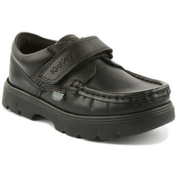 Kickers Carter Infant's Leather Hook And Loop Strap Boots In Black Size 9.5