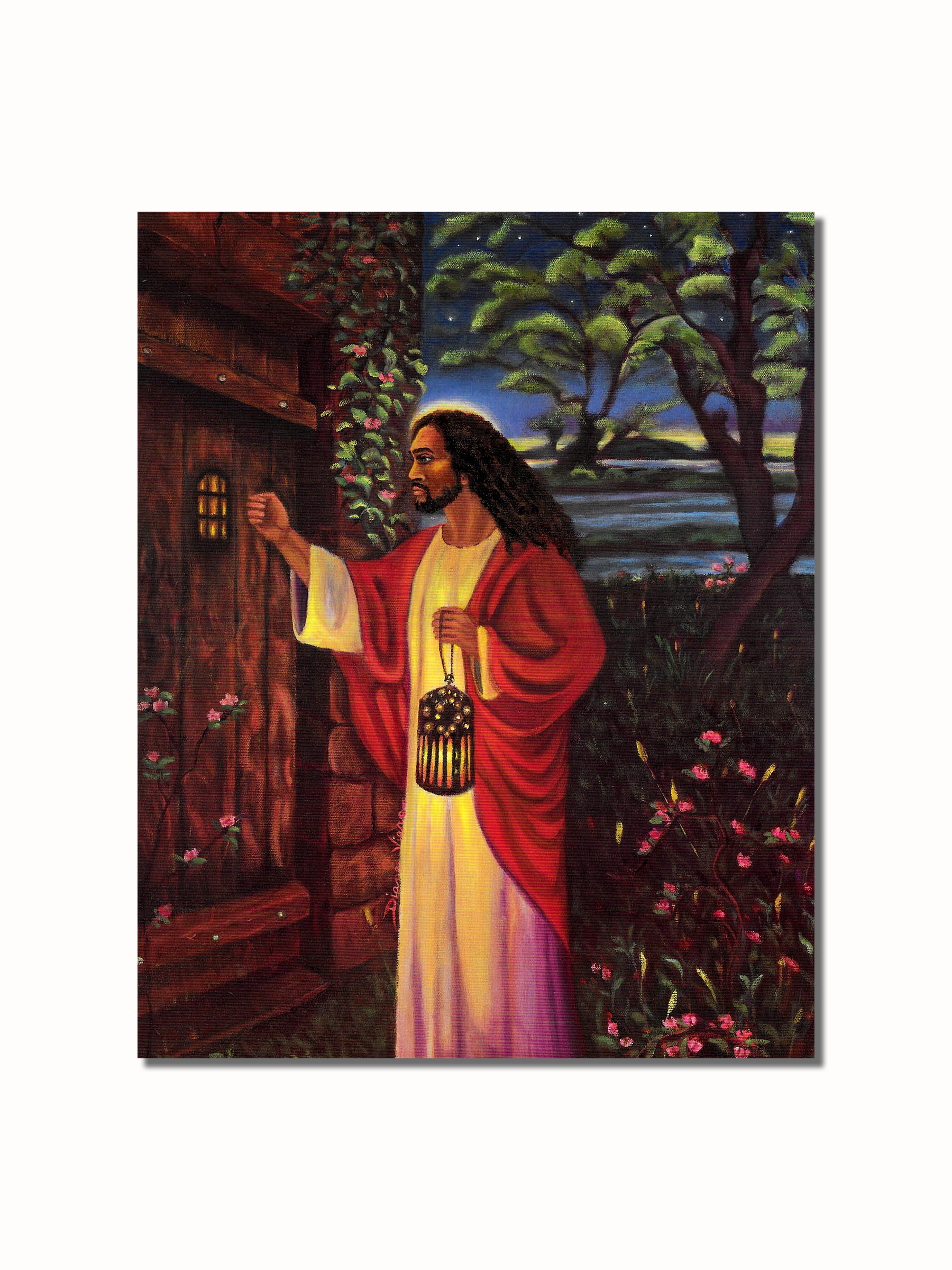 African American Black Jesus Knocking at Your Door Wall