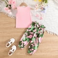 thumbnail image 3 of LAPAKIDS Baby Girl Clothes Summer Infant Toddler Girls Outfits 18-24 Months Letter Printed Tops Camouflage Short Set, 3 of 7