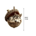 thumbnail image 4 of Christmas Dogs Forest Animal Acorn Ornaments 2D Cozy Ornaments Xmas Tree Decor, Personalized Pine Cone Animal Decoration Acrylic Flat Woodland Creature Hanging Ornament, Animal Lovers (Husky), 4 of 7