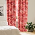 thumbnail image 2 of Ambesonne Floral Romance Curtains, Romantic Roses Bloom, Pair of 28"x63", Dark Coral Salmon and Scarlet, 2 of 5