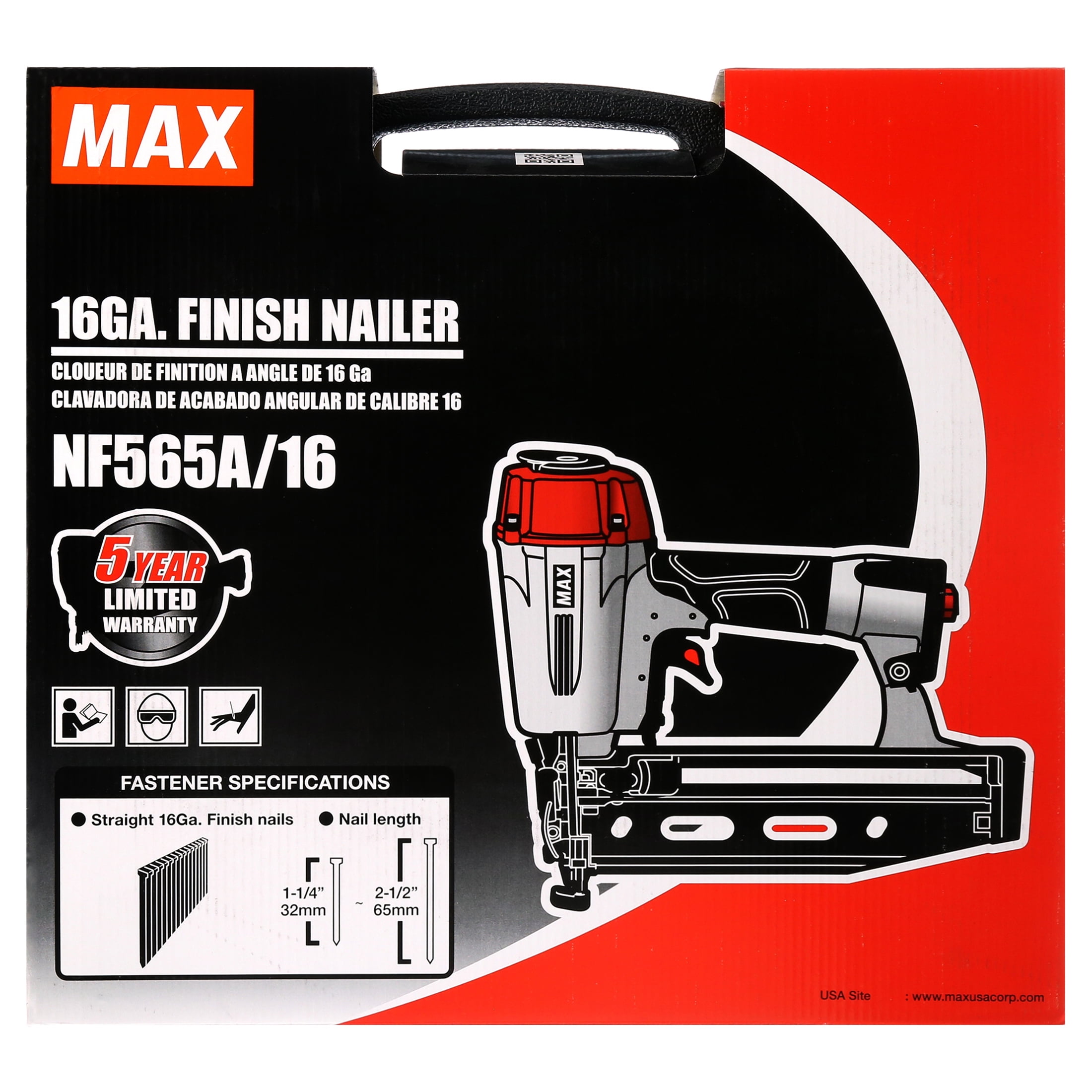 Max 16GA Straight Finish Nailer Gun