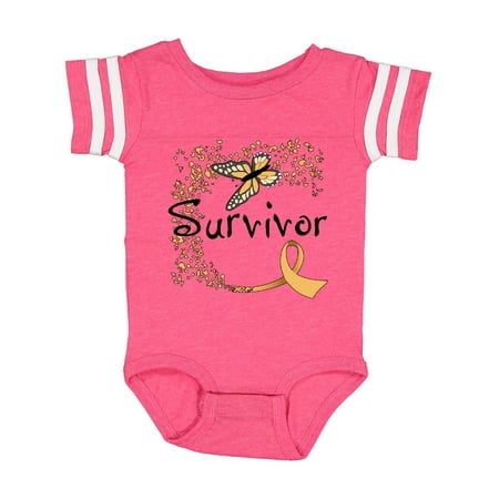 

Inktastic Childhood Cancer Survivor- butterfly ribbon Gift Baby Boy or Baby Girl Bodysuit