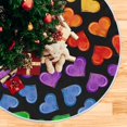 thumbnail image 3 of FMSHPON Rainbow Hearts Xmas Christmas Tree Skirt Stand Mat for Holiday Party Decoration Indoor Outdoor 36 inches, 3 of 6