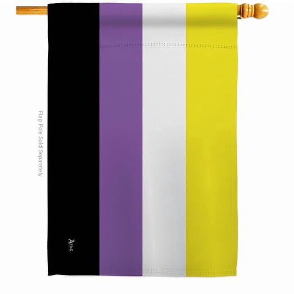 Americana Home & Garden H148016-BO Nonbinary Support Pride 28 x 40 in. Double-Sided Decorative Horizontal House Flags for Decoration Banner Garden Yard Gift