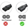 thumbnail image 2 of PwrON 6ft Black 2Prong Polarized Compatible with Panasonic SA-AK23 SA-AK24 SA-AK27 Power Cable, 2 of 5
