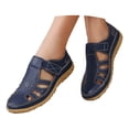 thumbnail image 3 of EliteGoogv Womens Flat Sandals Closed Toe Adjustable Strap Summer Shoes For Women Casual Outdoor Walking Footwear Blue US:12.5, 3 of 9