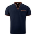 thumbnail image 4 of JAJAHO Mens V Neck T-Shirt Casual Stretch Solid Color Short Sleeve Pocket Tees Textured Shirts Leisure Tops, 4 of 4