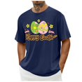 thumbnail image 4 of Camisa Casual de Cuello de la Tripulación de la Impresión de Pascua de Manga Corta de Verano Top Ligero de Poliéster para los Hombres, Camiseta de Manga Corta para el Uso Diario de Primavera Verano, 4 of 9