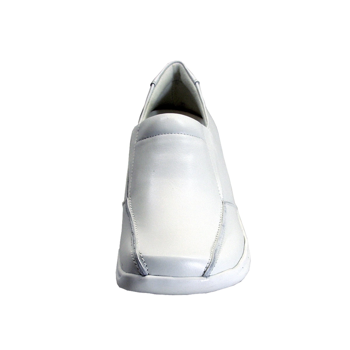 24 HOUR COMFORT Malia Wide Width Casual Leather Slip-On Shoes WHITE 5.5