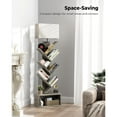 thumbnail image 6 of 6 Tier Tree Bookshelf with Light, Narrow Bookcase Tower, Tall Floor Standing Book Shelf Organizer with Storage Cabinet for  Room,  and  Office, Gray, 6 of 6