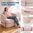 thumbnail image 6 of Memoryfield 3-in-1 Folding Sofa Bed, Memory Foam Sleeper Chair with Washable Cover, Convertible Boneless Floor Futon, Fold-Out Couch with Back Support for Living Room, Bedroom, Pink, 6 of 7