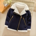 thumbnail image 2 of Atogsazn Baby Boys Fleece Lined Jackets Infant Plush Zip Up Long Sleeve Coat Winter Warm Thick Clothes Navy 9-12 Months, 2 of 4