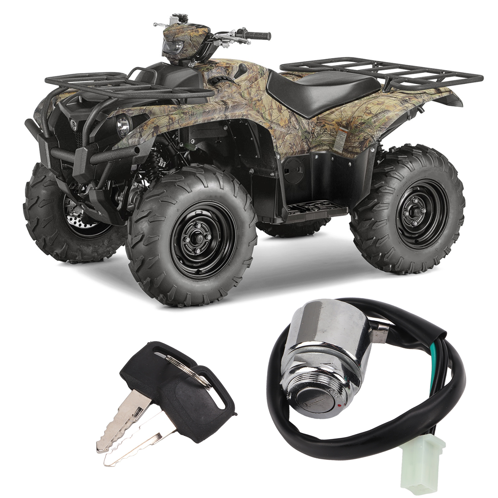 Interrupteur De Démarrage à Clé Pour Quad 50cc à 250cc - 4 Fils - Remplacement Robuste Avec 2 Clés