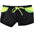 thumbnail image 1 of Men's Low Waist Solid Color Striped Drawstring Hot Spring Quick Dry Swimming Briefs, 1 of 3