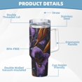 thumbnail image 5 of Sikiie Ornate Purple Floral Vase Insulated Stainless Water Bottle Lid Travel Mug Cup Insulated Tumblers Cup 40oz Ice Bully With Handle, 5 of 8