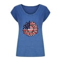 thumbnail image 4 of Usmisi 4th of July Tank Tops Breathable Loose Fit Patriotic Independence Day Shirts Vest Womens Fashion Sunflower Print V-Neck Sleeveless Summer Blouses Blue xxl, 4 of 5