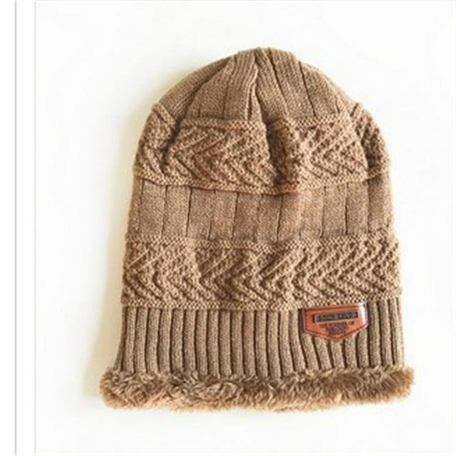 Foreign Trade Labeling Knitted Cap Velvet Wool Beanie Skullies Breathable Cap Winter Outdoor Ski Cap