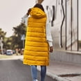 thumbnail image 5 of Hvyesh Plus Size Puffer Coats Women's Hooded Long Down Vest Full-Zip Sleeveless Puffer Vest Fashionable Coats Jacket ZA-Yellow,2XL, 5 of 7