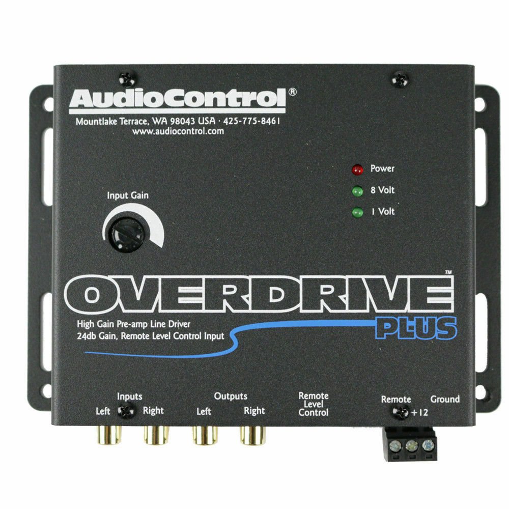 AudioControl OVERDRIVE PLUS 2 Channel 24 dB Gain Pre Amp RCA Voltage