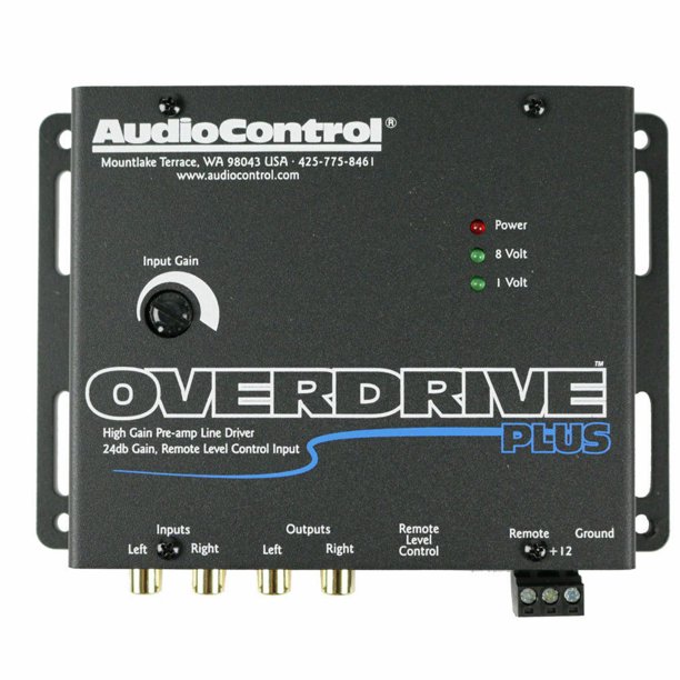 AudioControl OVERDRIVE PLUS 2 Channel 24 dB Gain Pre Amp RCA Voltage