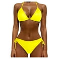 thumbnail image 3 of Prolriy Bikini Sets for Women Up Swimsuit Two Size Women Push Beachwear Bikini Plus Sets Swimwears Tankinis Set Womens Swimsuits Yellow L, 3 of 3