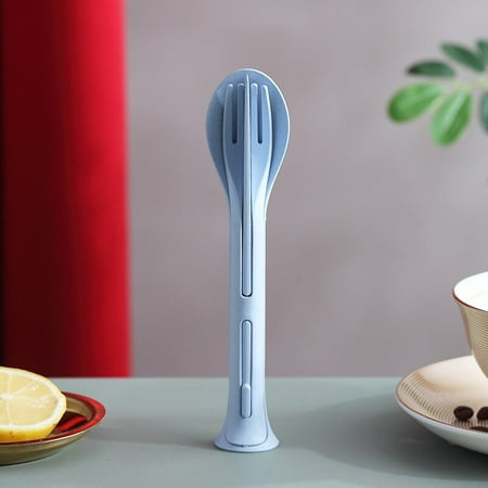 

3pcs/set 3 In 1 Travel Portable Cutlery Set Japan Style Wheat Straw Knife Fork Spoon Student Dinnerware Sets Kitchen Tableware