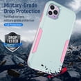 thumbnail image 3 of for iPhone 11 Pro Max Case, Phone Case Heavy Duty 2 in 1 Full Body Rugged Shockproof Hybrid Hard PC Soft TPU Bumper Drop Protective Girls Women Boy Men Covers for iPhone 11 Pro Max, Green+Pink, 3 of 7