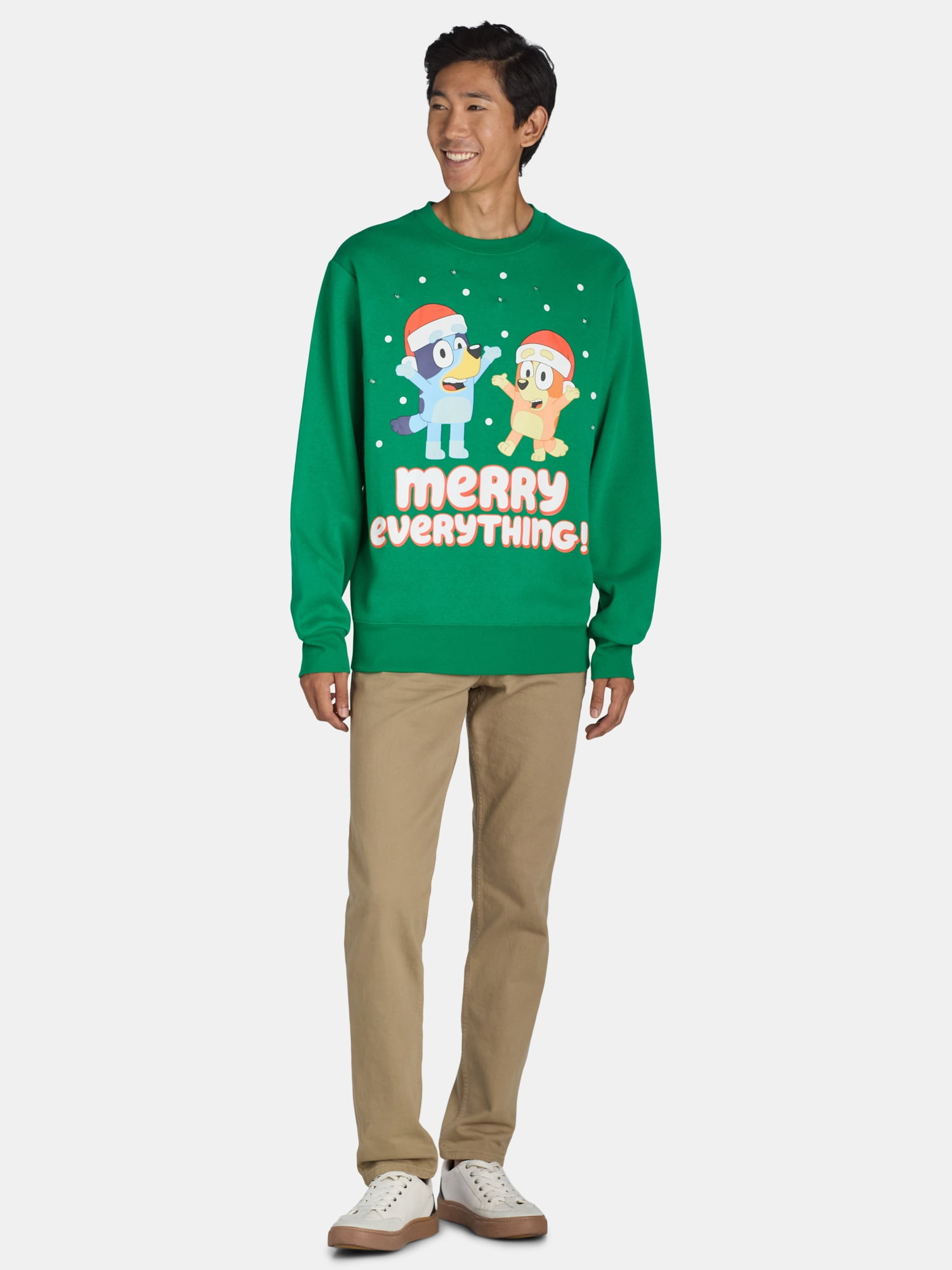 Bluey Men's & Big Men's Light Up Graphic Sweatshirt, Sizes XS-3XL