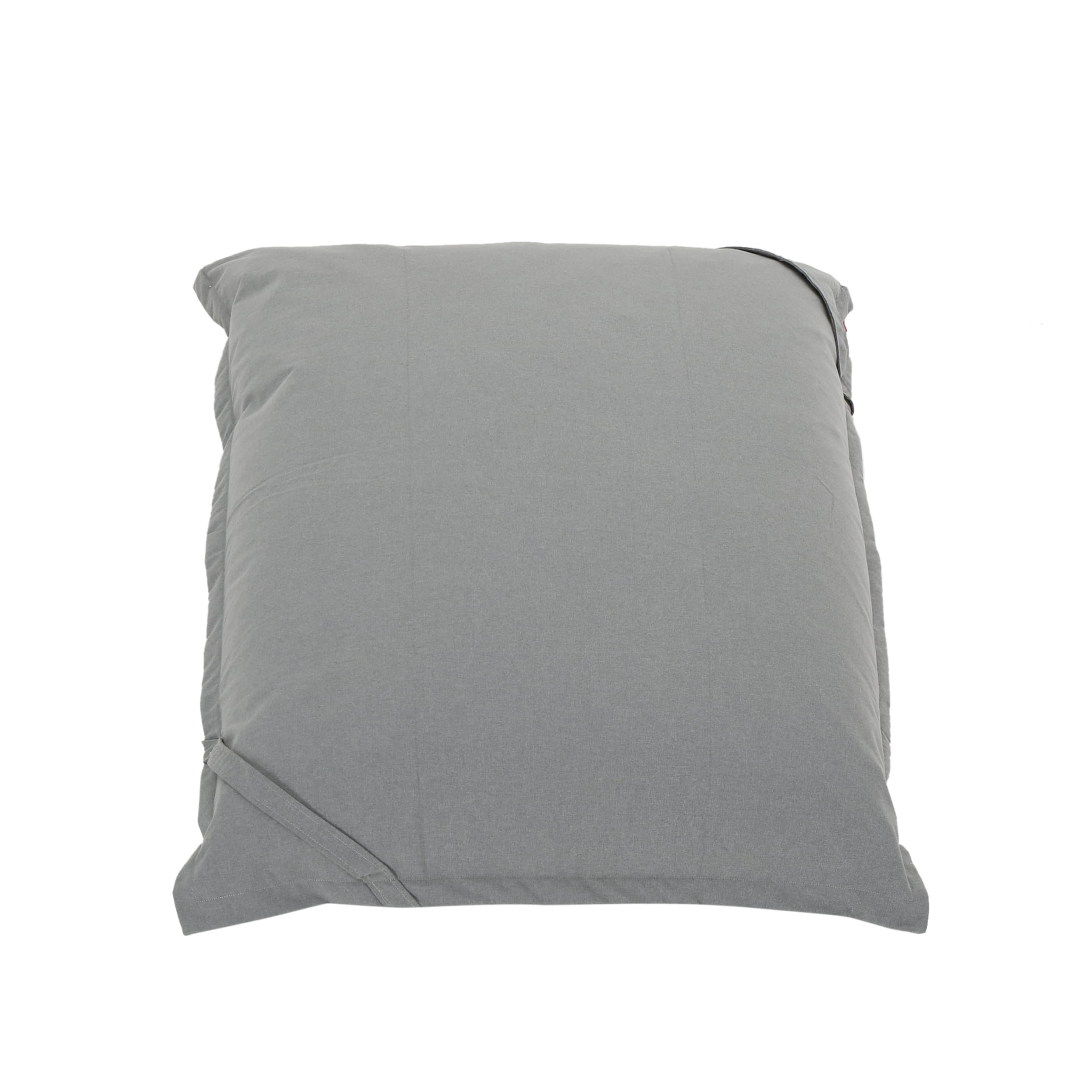 Noble House Jake Fabric Bean Bag Chair, Gray
