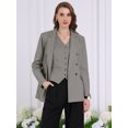 thumbnail image 2 of DARING DIVA Women's Double Breasted Vintage Pinstripe Striped Suit Blazer S Gray, 2 of 6