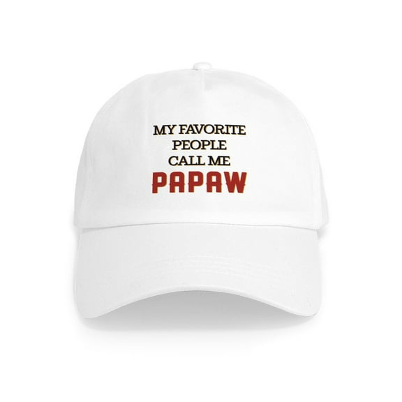 CafePress - My Favorite People Call Me Papaw Cap - Adjustable 100% Brushed Unisex Casual Cotton Baseball Cap, Beige, 1