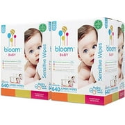 bloom Baby Wipes + Wipes Holder, Sensitive, Unscented (1280 count)