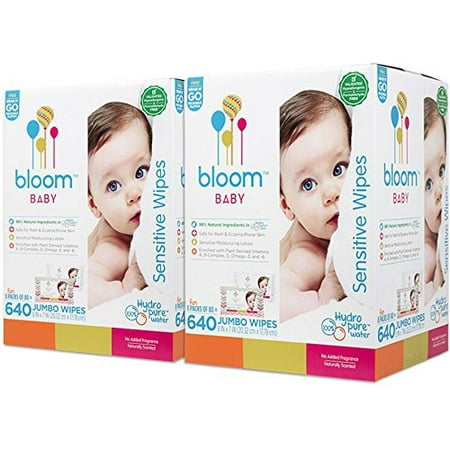 bloom Baby Wipes + Wipes Holder, Sensitive, Unscented (1280 count)