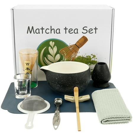 

10Pcs Japanese Matcha Whisk Bowl Set for Home Trip Easy to Clean Rust Resistant Matcha Scoop Whisk Holder Kit for Tea Lovers Beginners