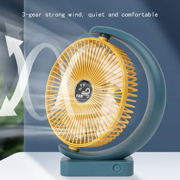 LSLJS Desk Fan Rechargeable, USB Battery Operated Fan 3 Speed, Small Box Fan for Bedroom Office Home, Desk Fan