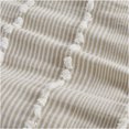 thumbnail image 6 of JERFIT King Size 3-Piece Duvet Cover Set with Chenille Embroidery, 100% Cotton Yarn Dyed Taupe & White Striped Bedding, 6 of 9