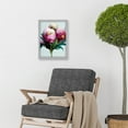 thumbnail image 2 of Modern Realistic Pink And White Peony Flowers Artwork Framed Wall Art Print A4, 2 of 4