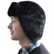 thumbnail image 2 of Sombrero de trampero ruso con insignia soviética Sombrero cosaco ushanka de piel sintética Talla única Negro, 2 of 4