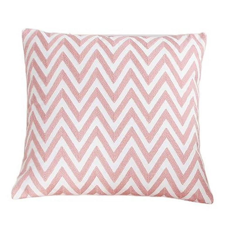 Set Of 2 Embroidered Decorative Pillows, Inserts & Covers, Accent Pillows, Throw  Pillows With Cushion Inserts Included 18X18 (Pink) 