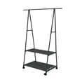 thumbnail image 2 of Luzkey Clothing Rack Clothes Hanger Stand on Wheels Rolling Storage Hanging Sturdy Organizer Hallway Space Saving Metal Garment Rack Black, 2 of 8