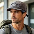 thumbnail image 3 of Ceisia Men 5 Panel Short Brim Outdoor Cap Lightweight Breathable Sports Sun Baseball Hat Gray Free Size Gift, 3 of 6