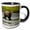 Black/White, variant on 3drose, Alaska, Lake Clark. Young Grizzly Bear Walks Along Shoreline., 11oz Magic Transforming Mug
