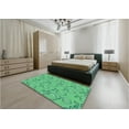 thumbnail image 4 of Ahgly Company Indoor Square Patterned Lime Mint Green Area Rugs, 8' Square, 4 of 6