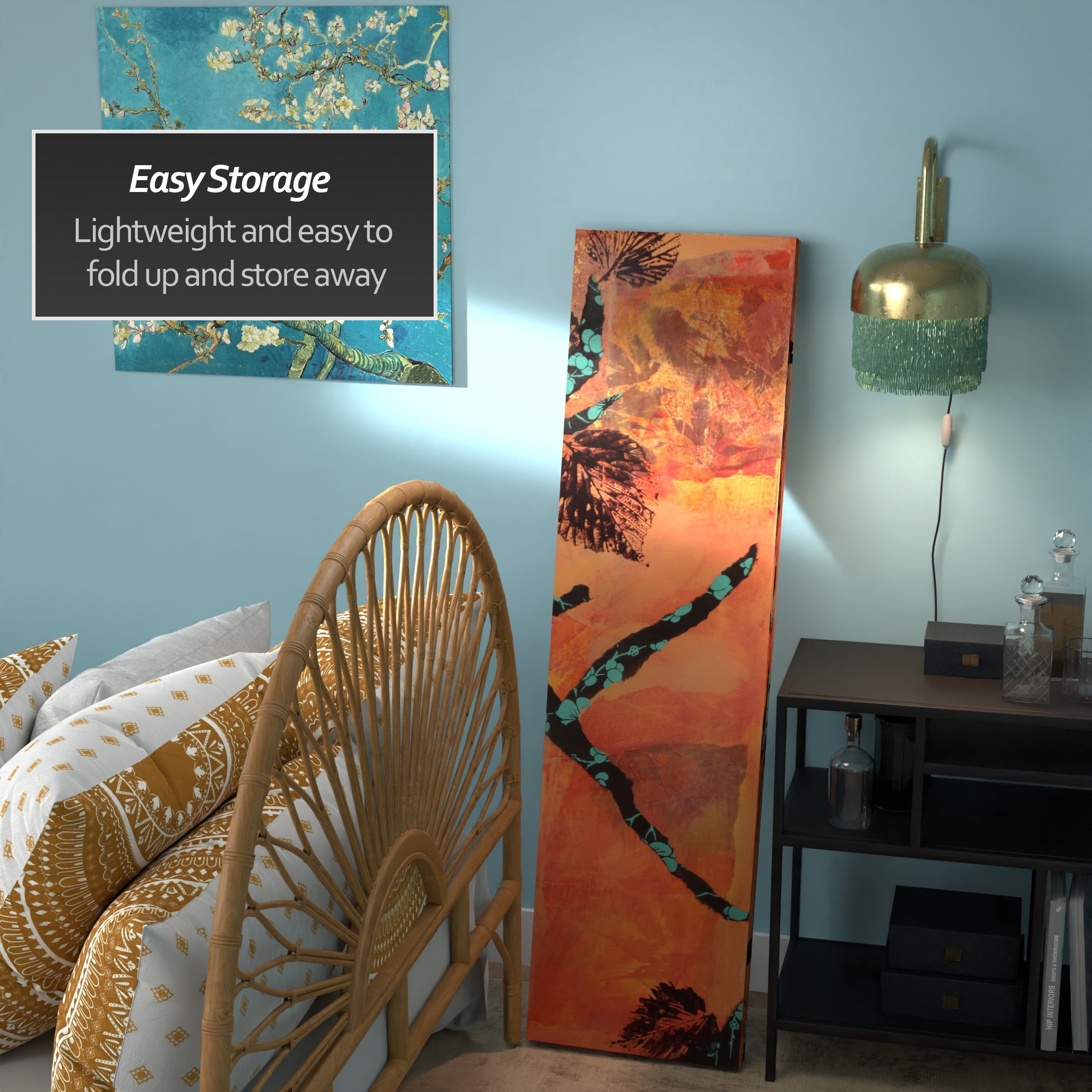 Oriental Furniture 5 ft. Tall Rich Autumn Canvas Room Divider - 3 Panel