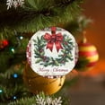 thumbnail image 6 of Christmas Ornament Xmas Decoration Winter Holiday Double-Sided Ceramics Ornaments Vintage-style Christmas Wreath Print Funny Commemorative Ornaments & Gift Funny Gifts for Women/Men, 6 of 8